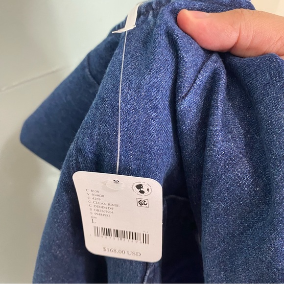 Free People Dex Denim Midi Dress Blue Large NWT - Picture 5 of 5